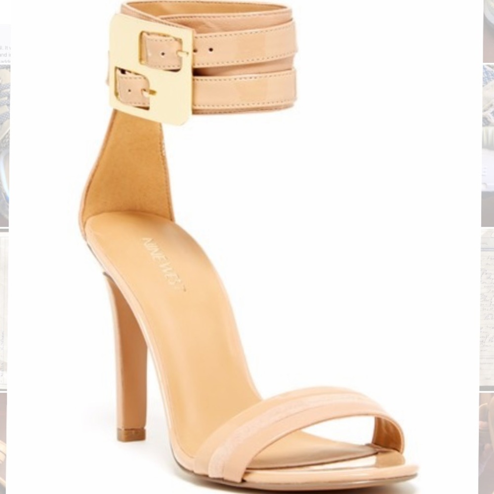 LN Nine West Estrilada dress sandals nude sz 8.5M